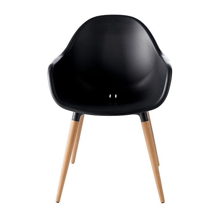 Fauteuil de jardin GoodHome Kiwee en plastique recyclé - Coloris noir - Hauteur 84 cm