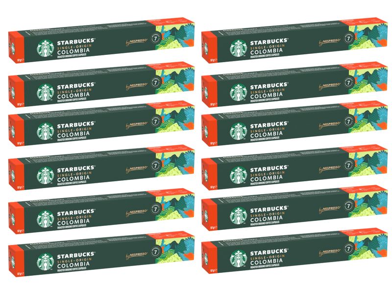 Starbucks Kaffeekapseln Colombia Medium Roast 12 x 10 Stück Kaffeekapseln für Nespresso Maschinen