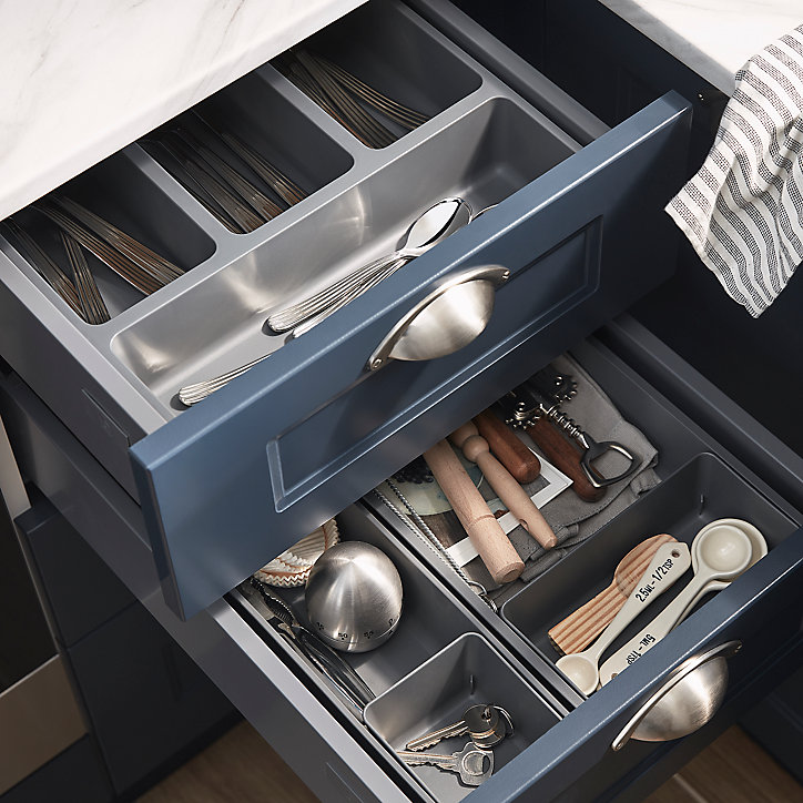 Range couverts GoodHome Nitaki gris 10 x 42 cm, 1 compartiment