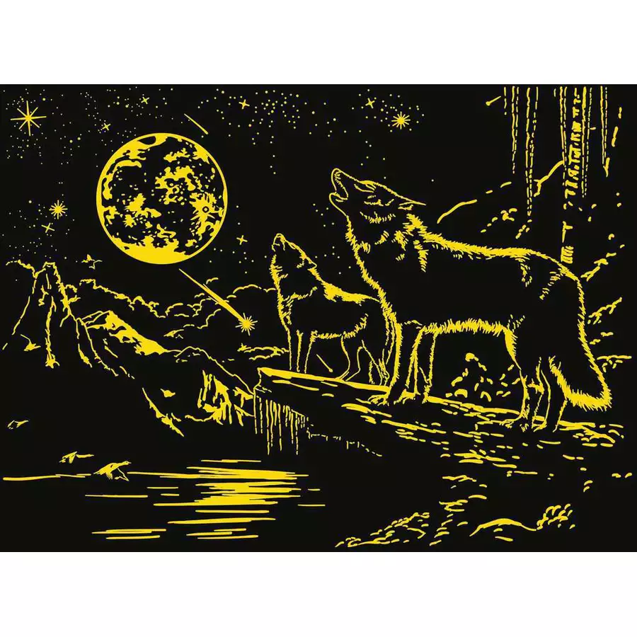 Ravensburger Wolf im Nordlicht bunt