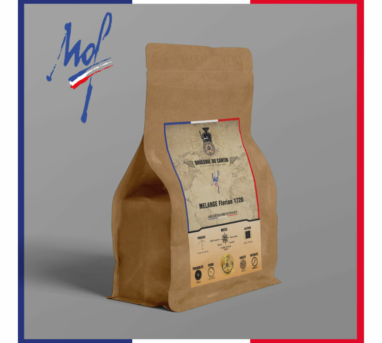 250g Café en grain Mélange Florian 1720 100% arabica - Brûlerie du Cantin