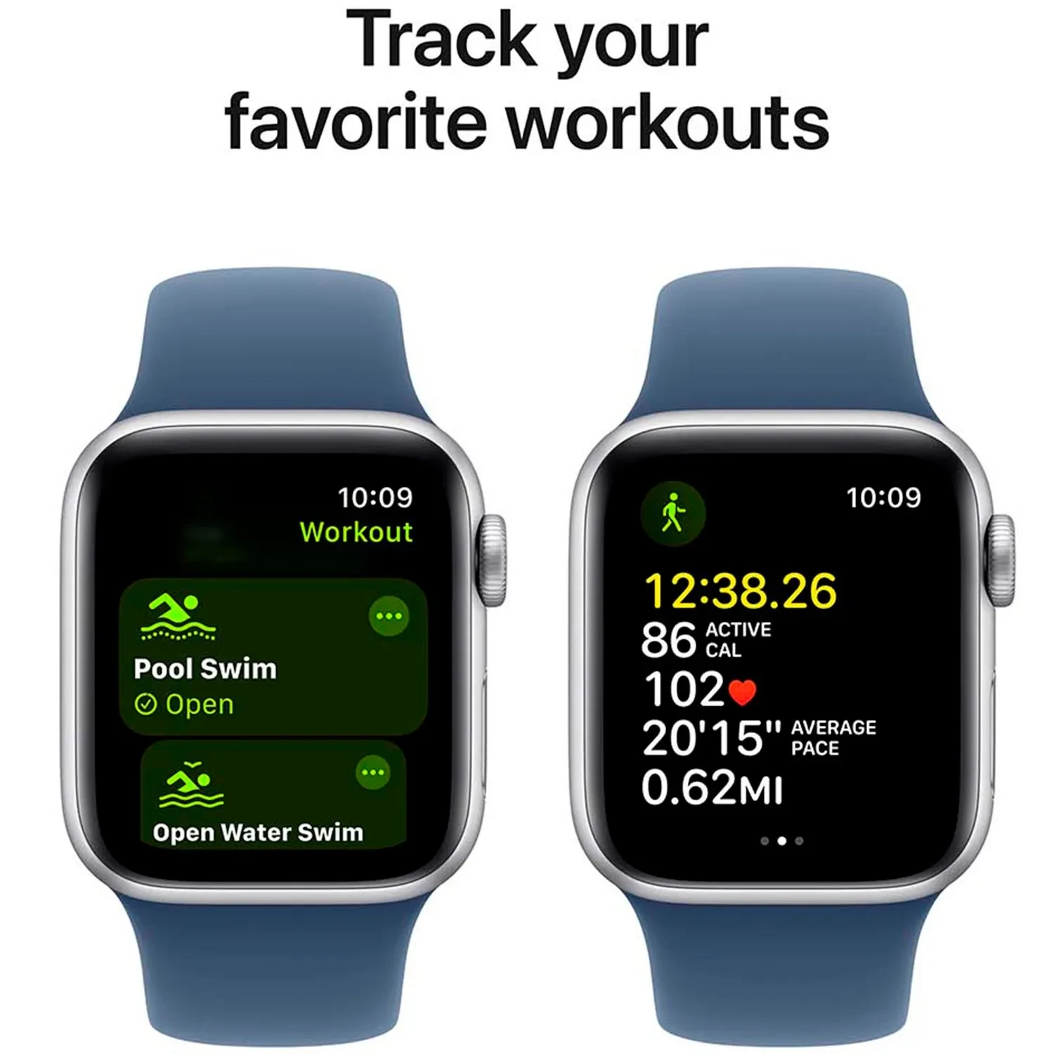 Apple Watch SE GPS 44mm Silver Aluminium Sport Band S/M MXEQ3