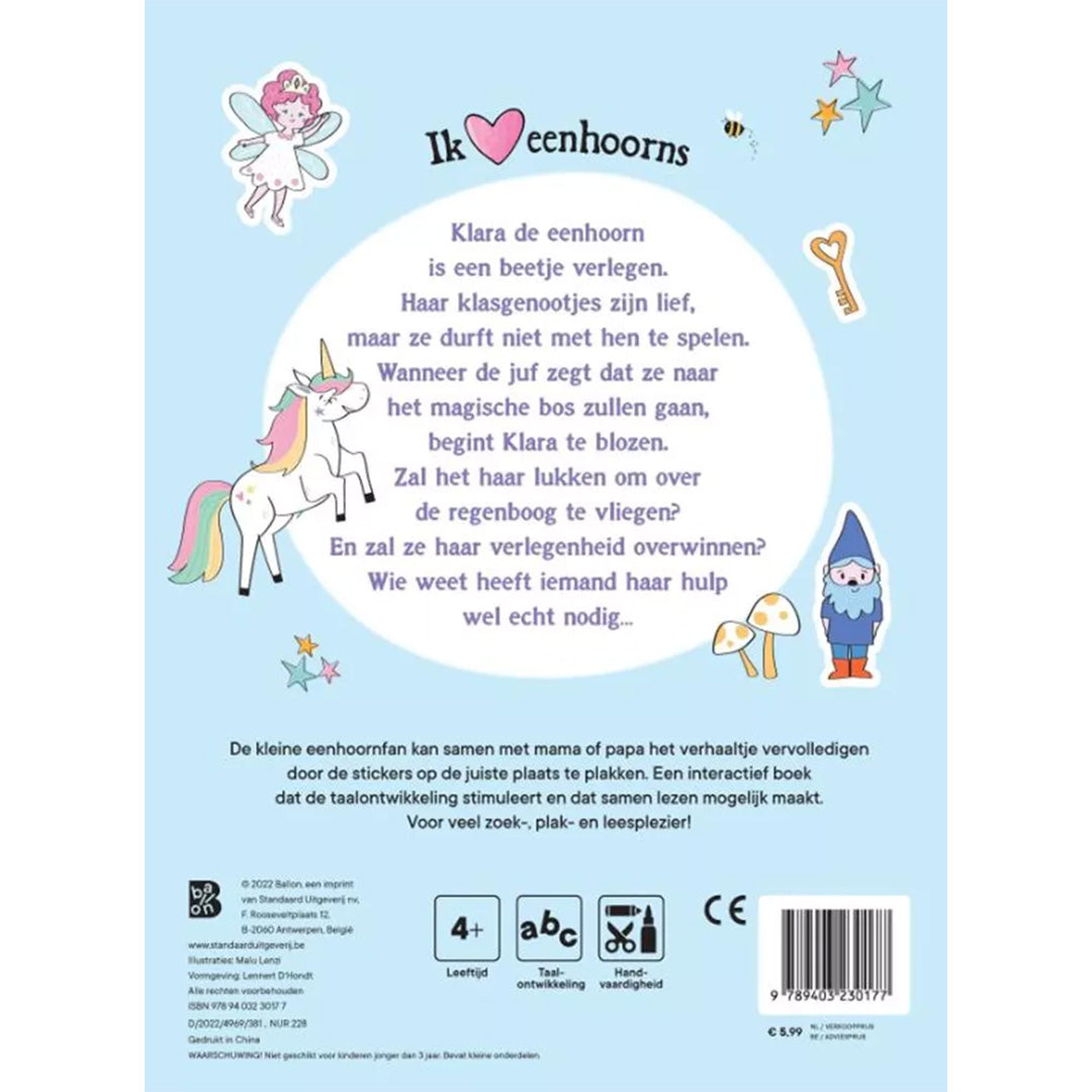 Uitgeverij ballon verhalenplakboek de verlegen eenhoorn