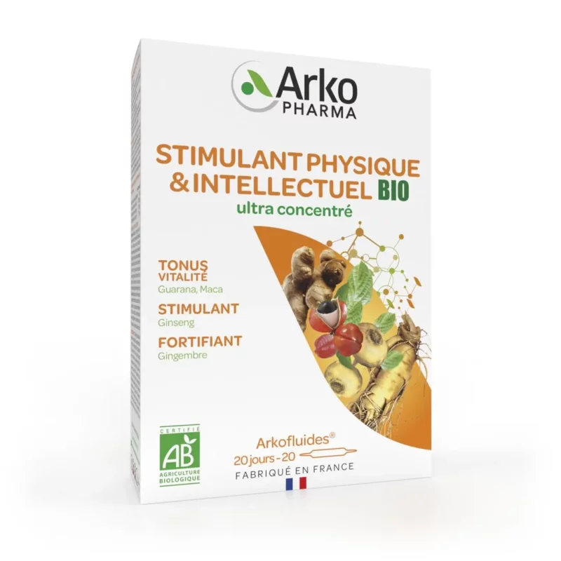 Arkofluides Stimulant Physique et Intellectuel Bio - 20 Ampoules
