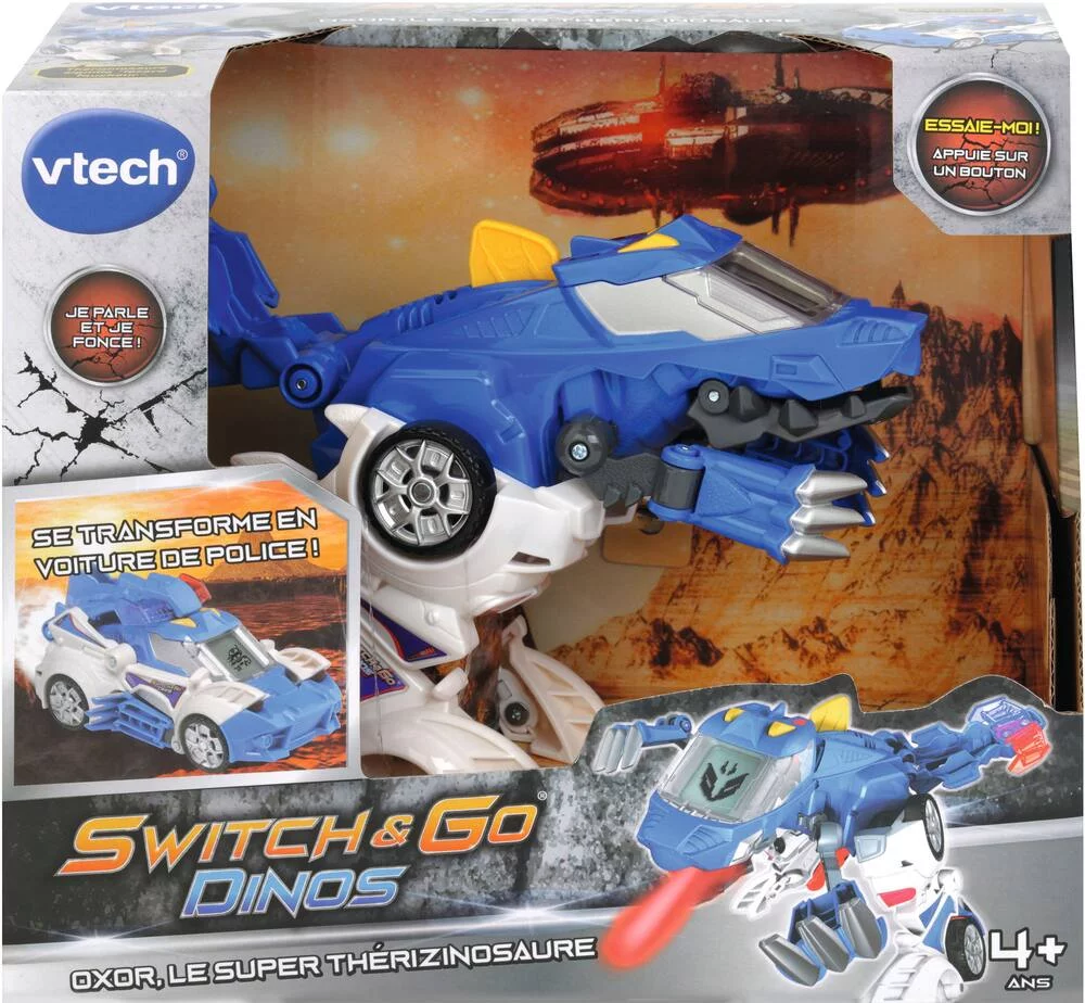 SWITCH & GO DINOS - OXOR, SUPER THERISINOSAURE VOITURE DE POLICE