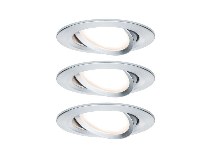 Paulmann Einbauspot Nova Coin Set, 3 x 6 W, 2700 K, Chrom LED Einbauspots Basisset