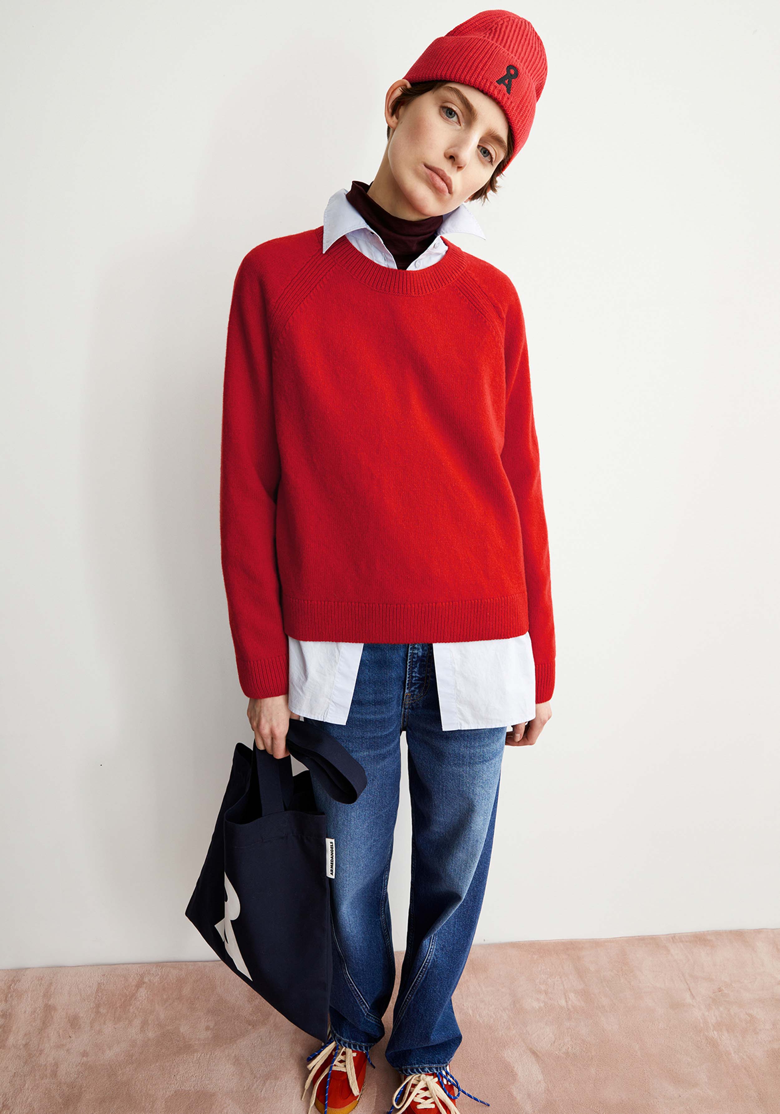 Armedangels Strickpullover Liliriaa Reglana Candy Apple