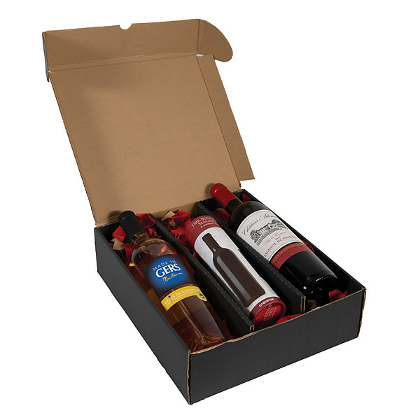 Coffret Noël 2 bouteilles de vin, 1 vin rouge et 1 vin blanc