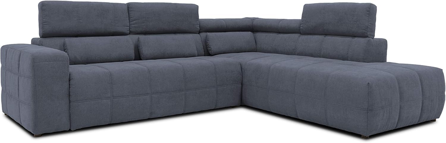 DOMO. collection Ecksofa Brandon, Sofa mit Rückenfunktion in L-Form, Polsterecke, Eckgarnitur Ottomane rechts 275 x 228 x 98 cm (BxTxH), dunkelgrau