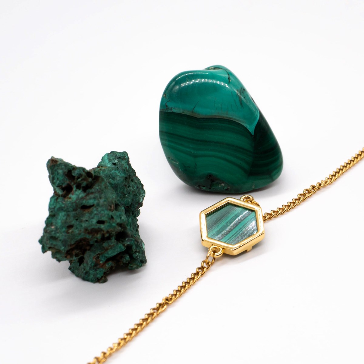 Bracelet Hexalia en pierres Malachite