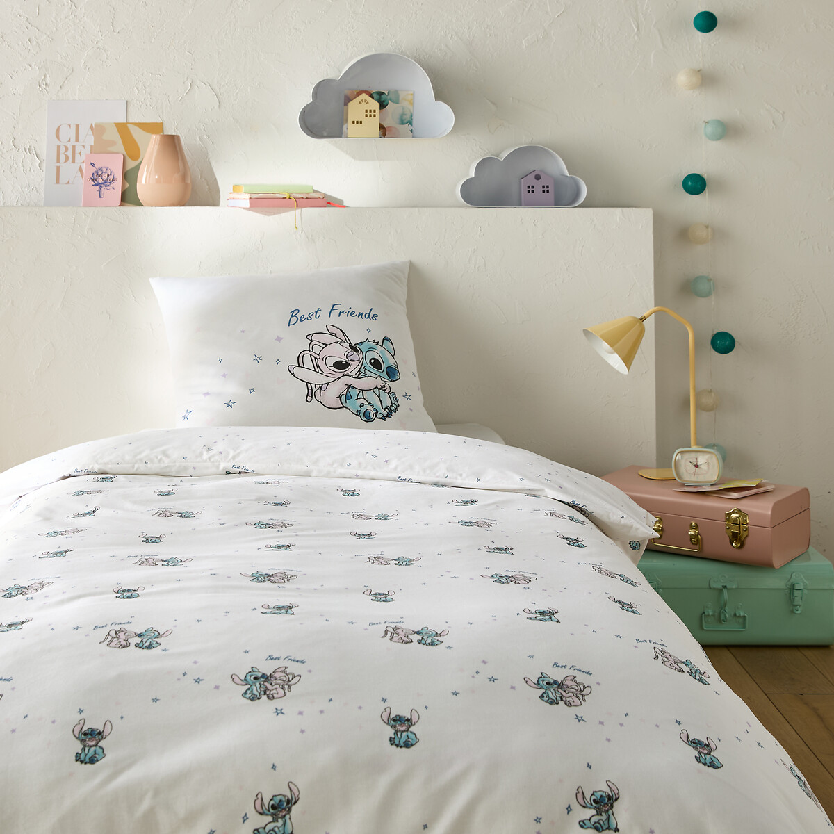 Conjunto de cama Disney Stitch em tecido katoen, Stitch Melhores Amigos