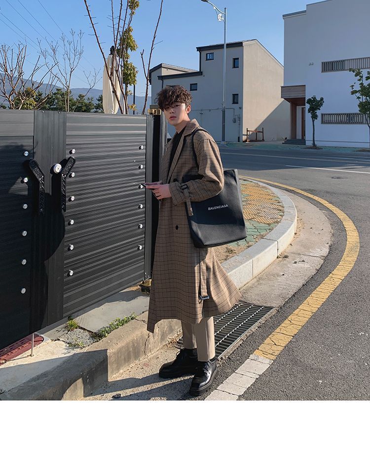 MRCYC - Geruite trenchcoat met dubbele rij knopen