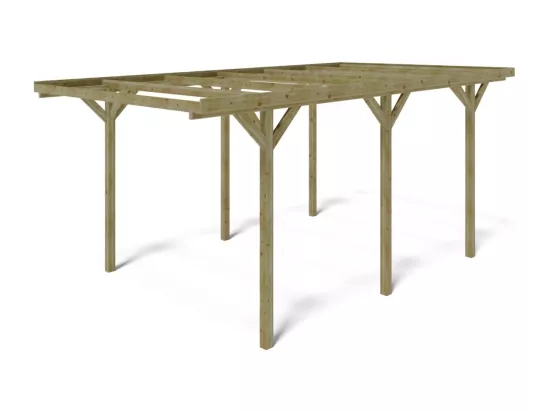 Carport, abri de voiture 3,04x5,12 m - 15,57 m2 - CAR16 - ALTANKA