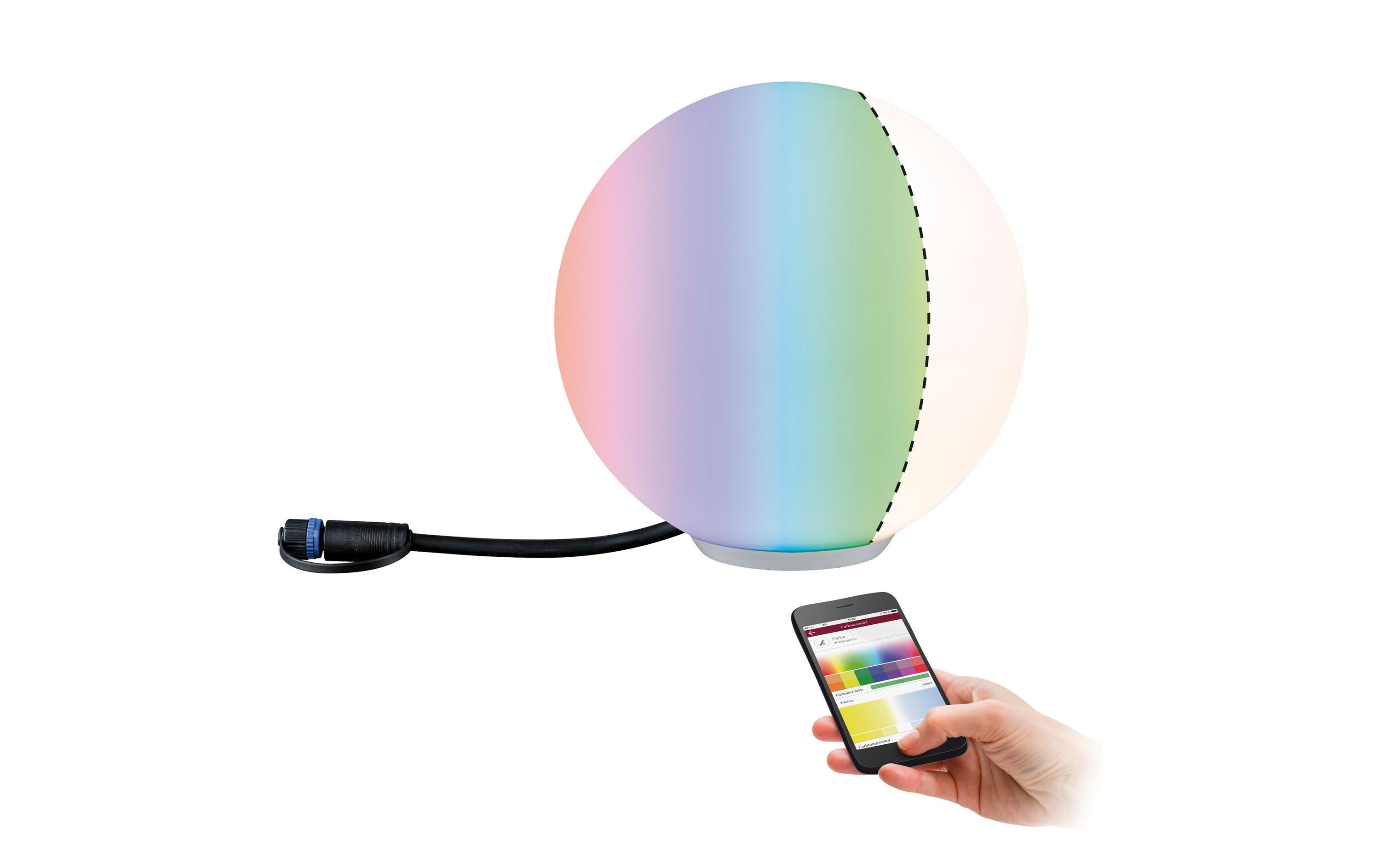 Gartenleuchte Plug & Shine GLOBE RGBW, ZigBeeSteuerbares Lichtobjekt mit Farbwechsel