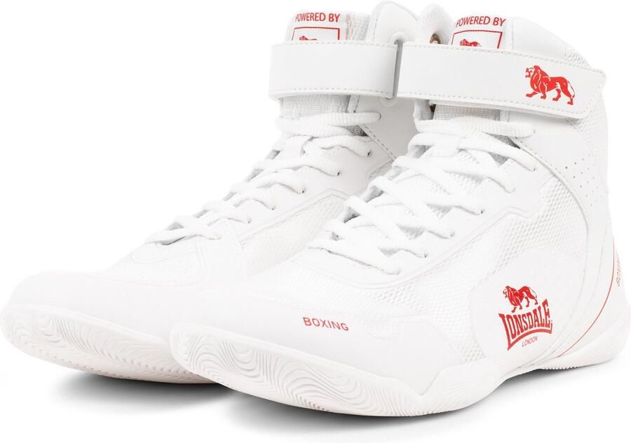 Lonsdale Rufford boksschoenen 160048 Wit Rood