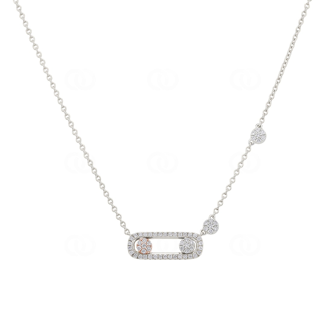 Collier 750/18 K Weissgold mit Diamanten 0.28 ct H/Si