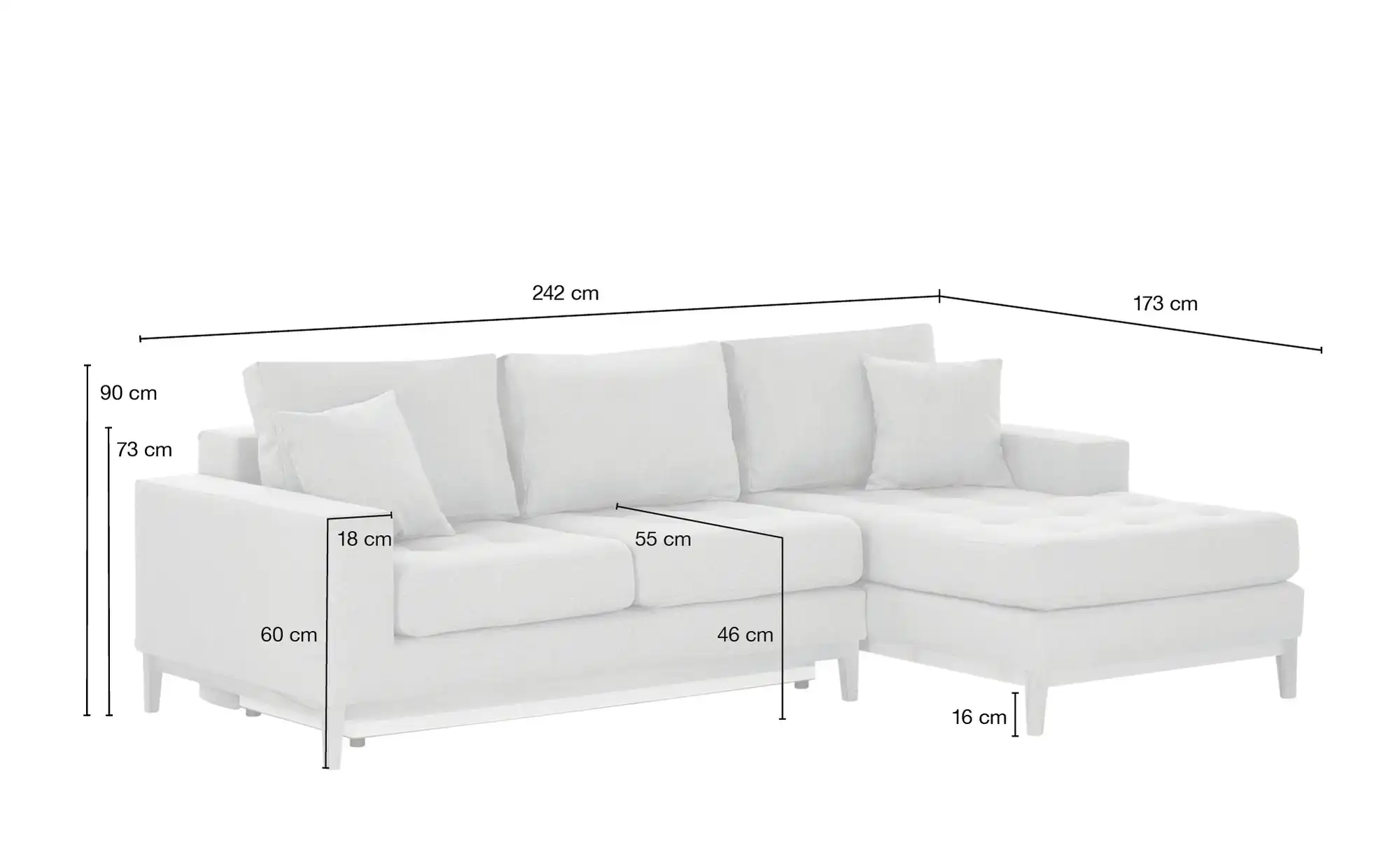 smart Ecksofa im Skandi-Look Vivien