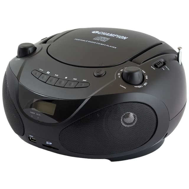 Champion Boombox CD/Radio/MP3/USB Black
