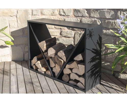 WESTMANN brandhoutberging 114,5 x 35 x 80 cm zwart