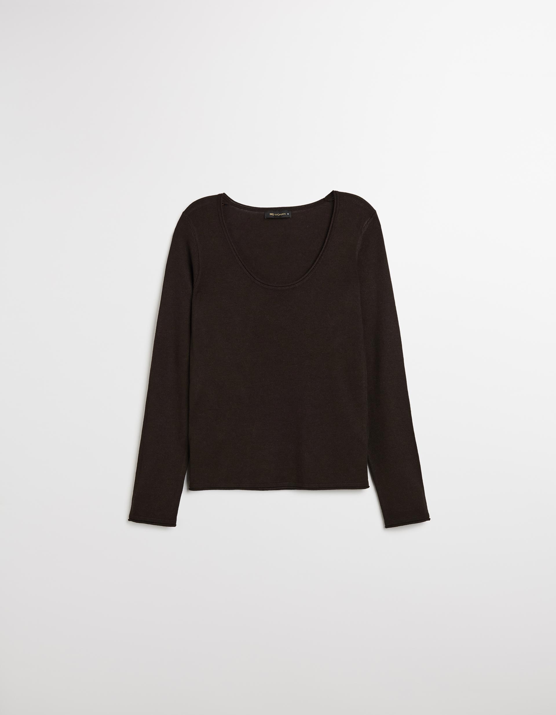 Camisola com Caxemira, Mulher, Castanho Escuro