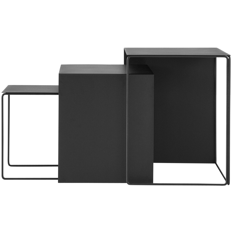 Ferm Living Cluster Tables bijzettafel set van 3 zwart