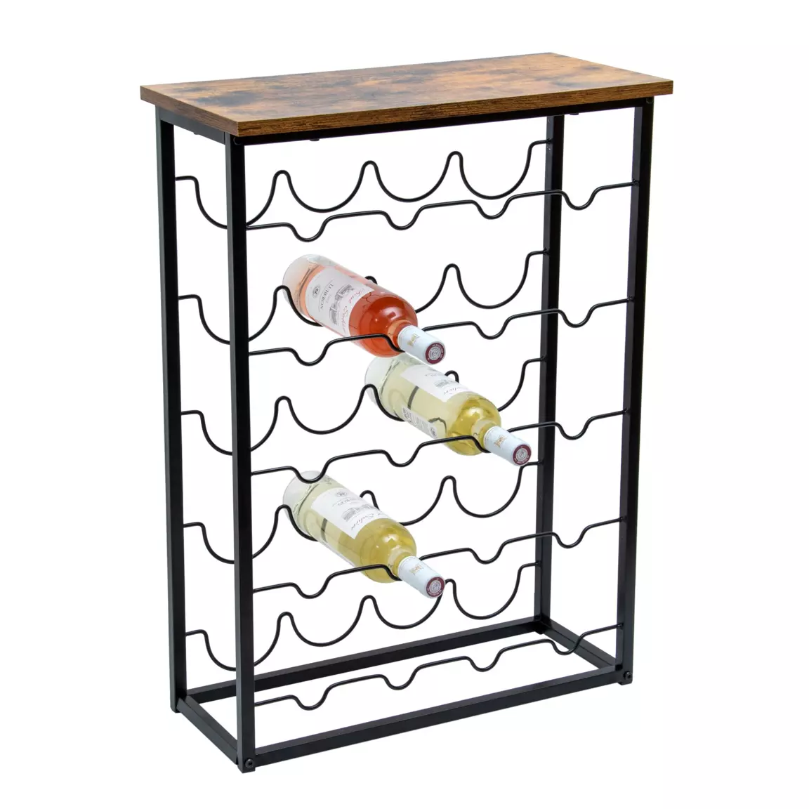 Meuble range-bouteilles industriel 20 emplacements (H74 cm) Victor Noir