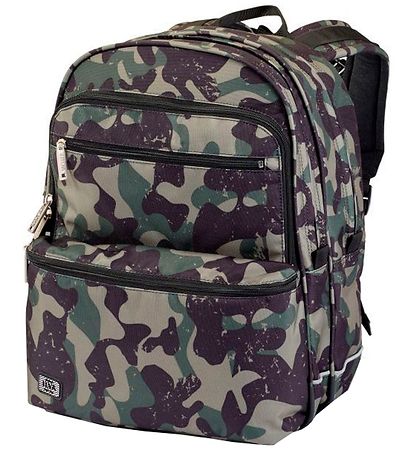 Jeva Schulrucksack - Quadratisch - Green Camouflage