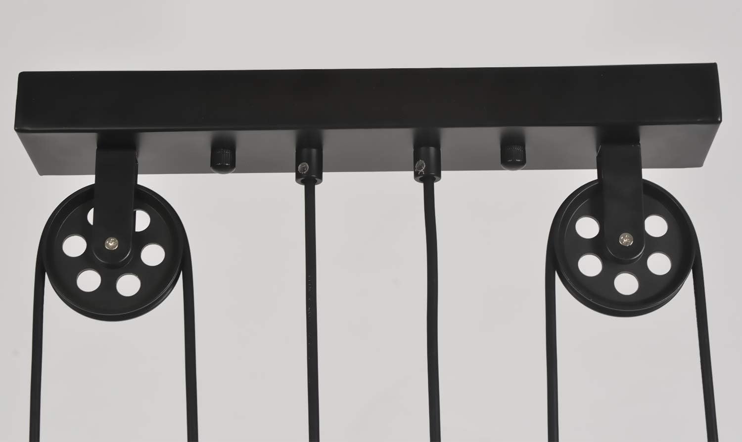 Industrielle Vintage Deckenpendelleuchte, Retro Riemenscheibe aufgehängt Rise and Fall Hängelampe E27 Antike verstellbare schwarze Metallrohr Kronleuchter, Lampe für Kitchen Island Bar Flur Esszimmer