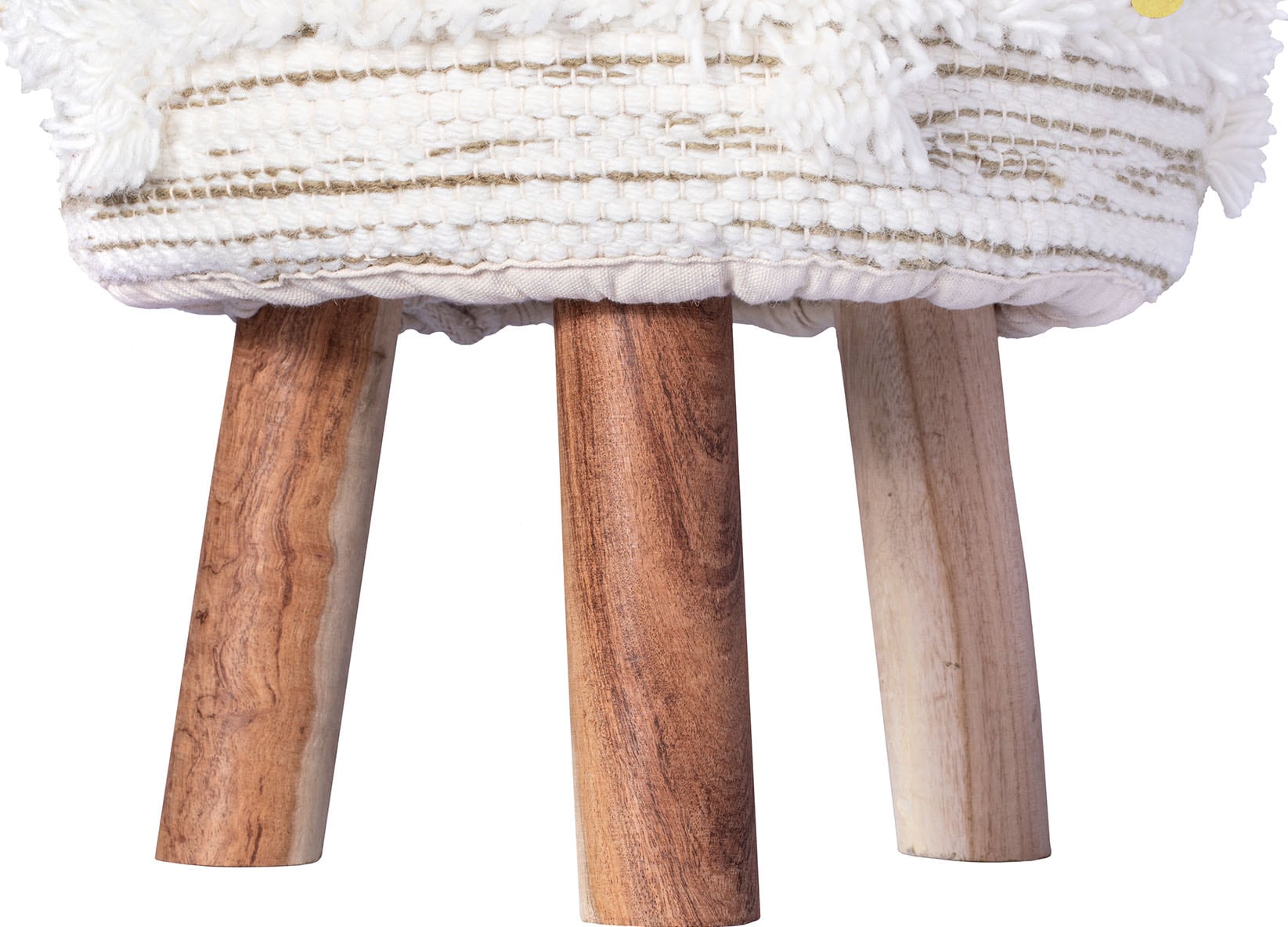 Kayoom Sitzhocker »Hocker Bohist 425, charaktergebende Strukturen mit Fransen und Quasten« 1 Stk. tlg. handgefertigtes Unikat, Boho-Style, gut kombinierbar