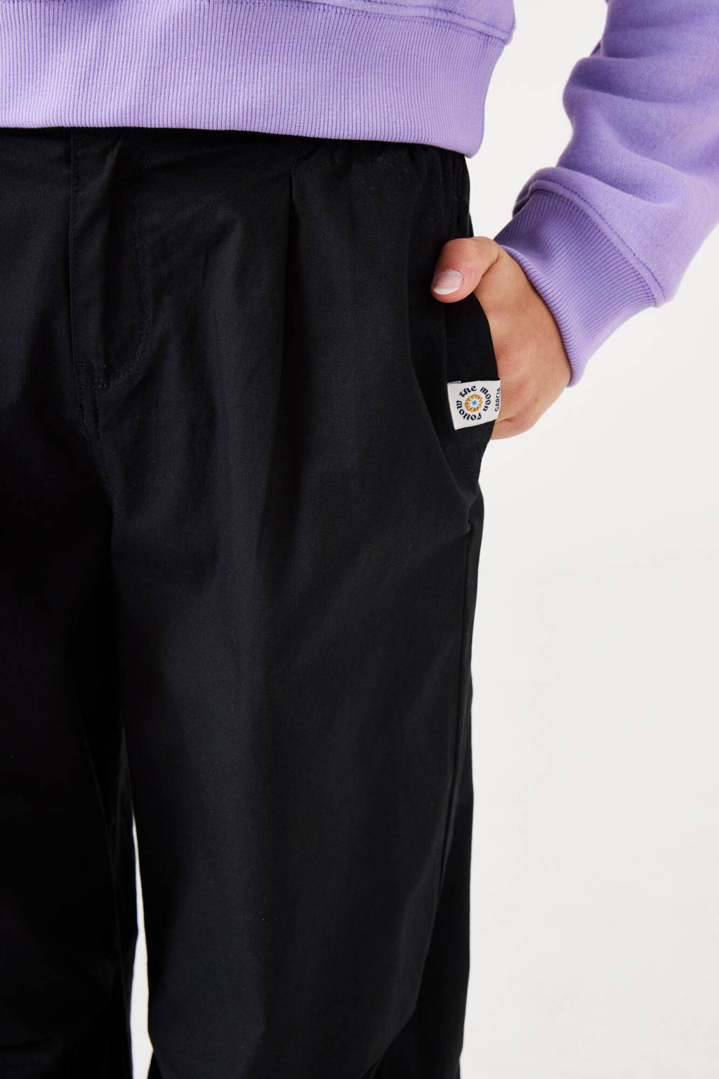 Garcia high waist loose fit joggingbroek zwart