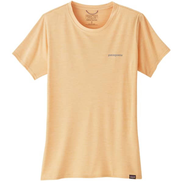 T-shirt randonnée PATAGONIA W'S CAP COOL DAILY GRAPHIC SHIRT WATERS BOARDSHORT LOGO: SANDY MELON X-DYE