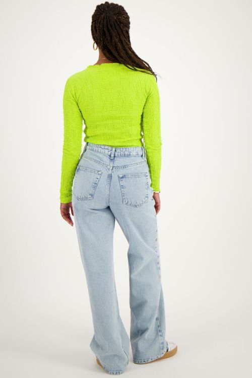 Neon groene top met bubbel structuur
