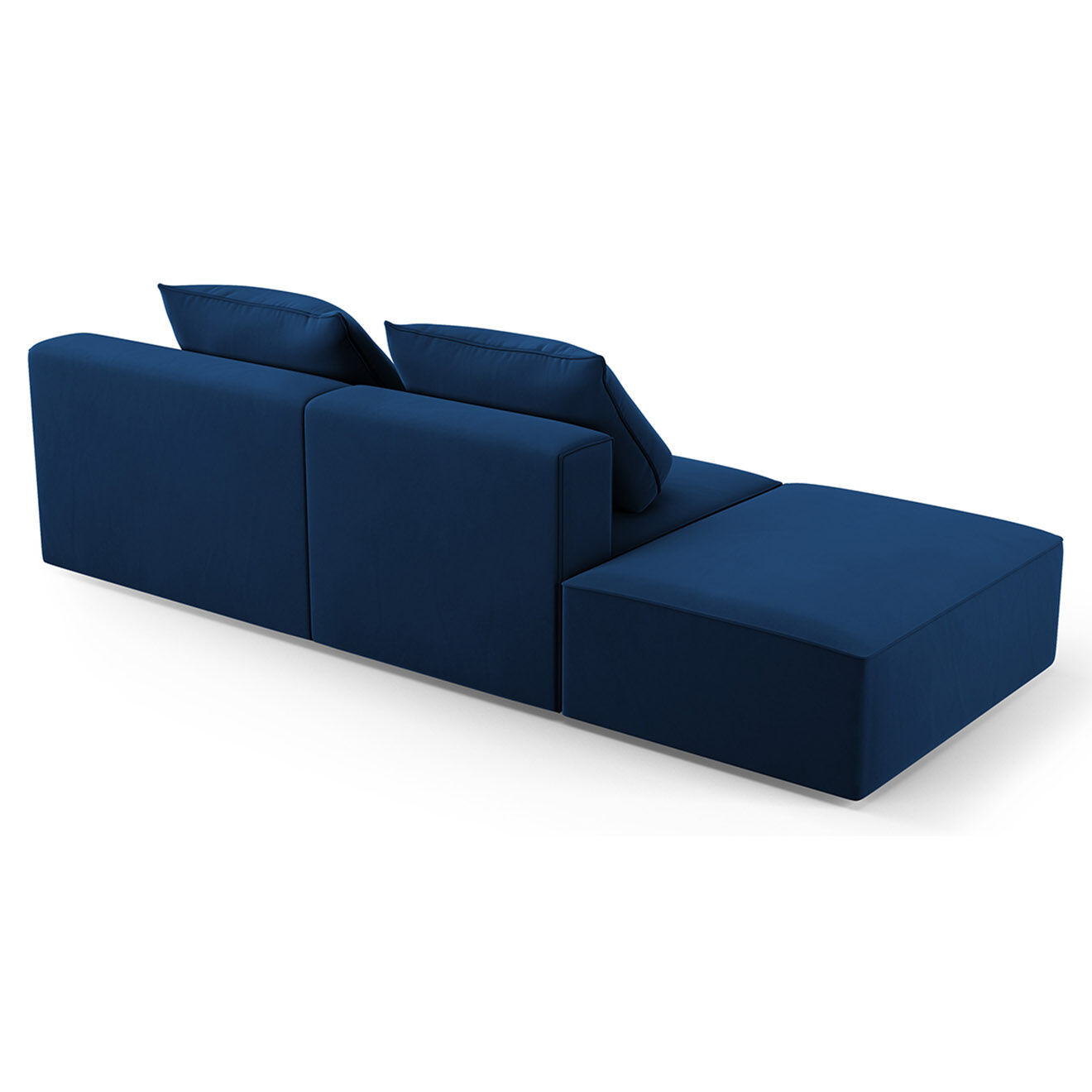 Mazzini Sofas Canapé Gauche en Velours Ivy 4 Places bleu roi - 265x105x89 cm