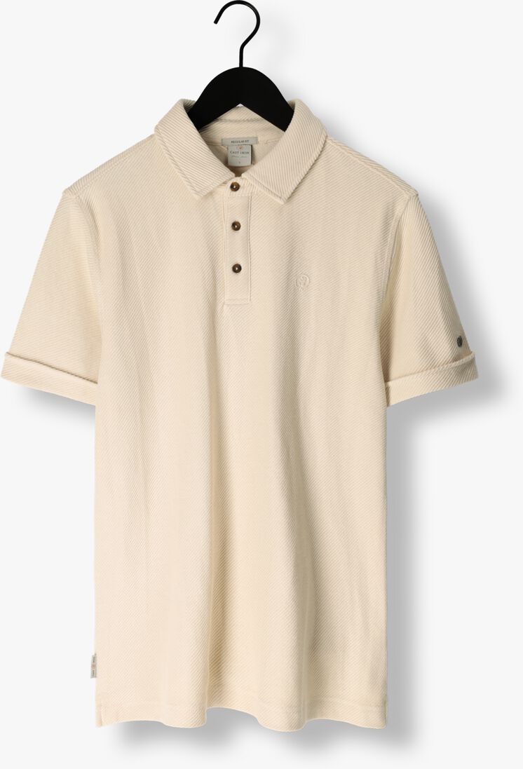 CAST IRON beige cast iron polo short sleeve polo twill