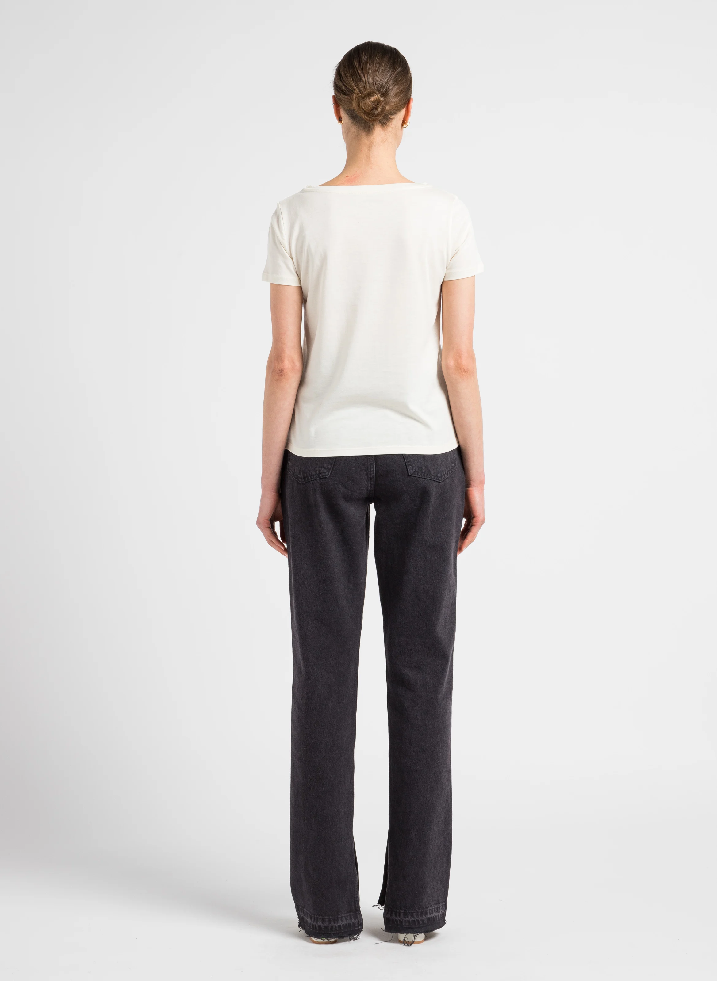 70S HIGH RISE - Jean droit taille haute en coton| Noir