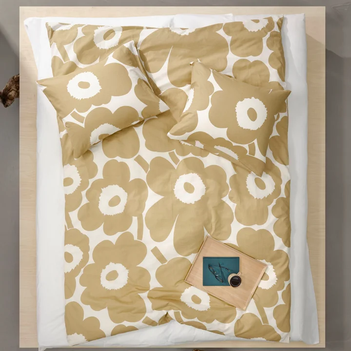 Marimekko - Unikko Deckenbezug, 150 x 210 cm, sand / offwhite
