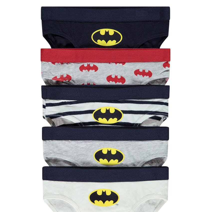 Lot de 5 slips motifs Batman Warner pour garçon