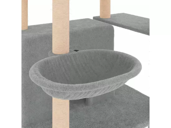 Arbre à chat avec griffoirs en sisal Gris clair 166 cm
