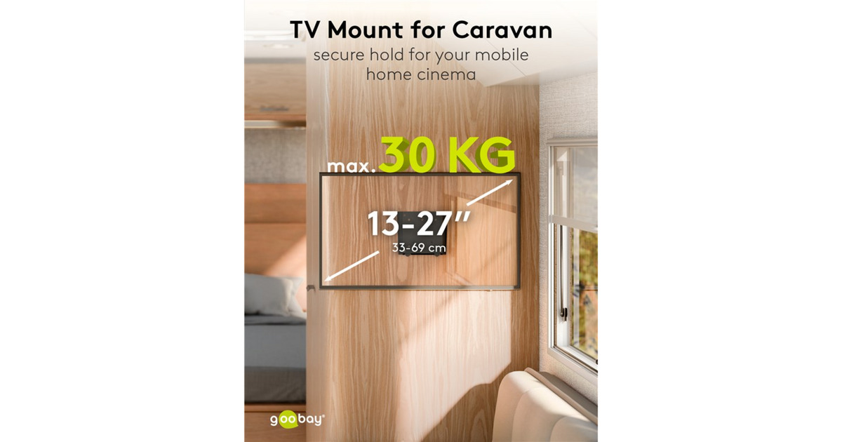 goobayTV Wall Mount Caravan FIXED (S), 13 to 27 inch wandmontage   (Zwart)