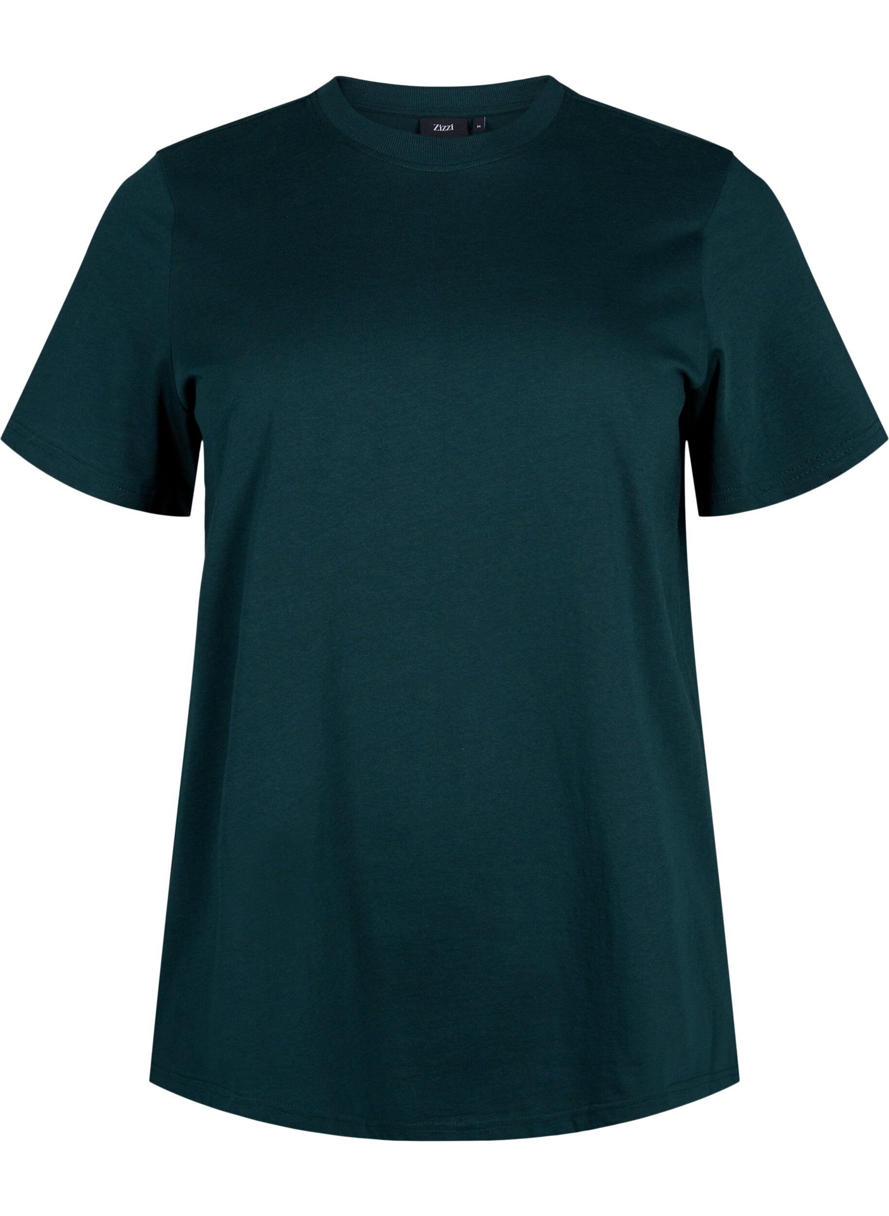 Basis t-shirt i bomuld med rund hals