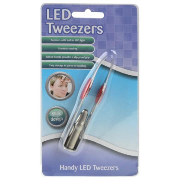LED Tweezers Edelstahl Pinzette Augenbrauenzupfer - Div. Farben