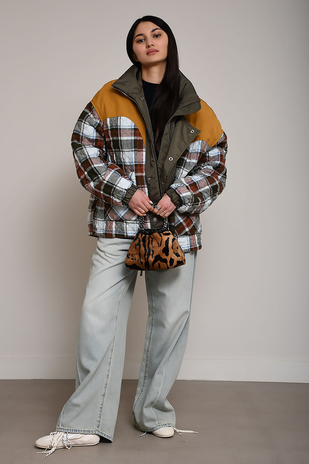 Kate checked padded jacket