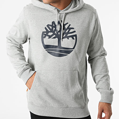 Sweat Capuche Core Logo A2BJH Gris Chiné