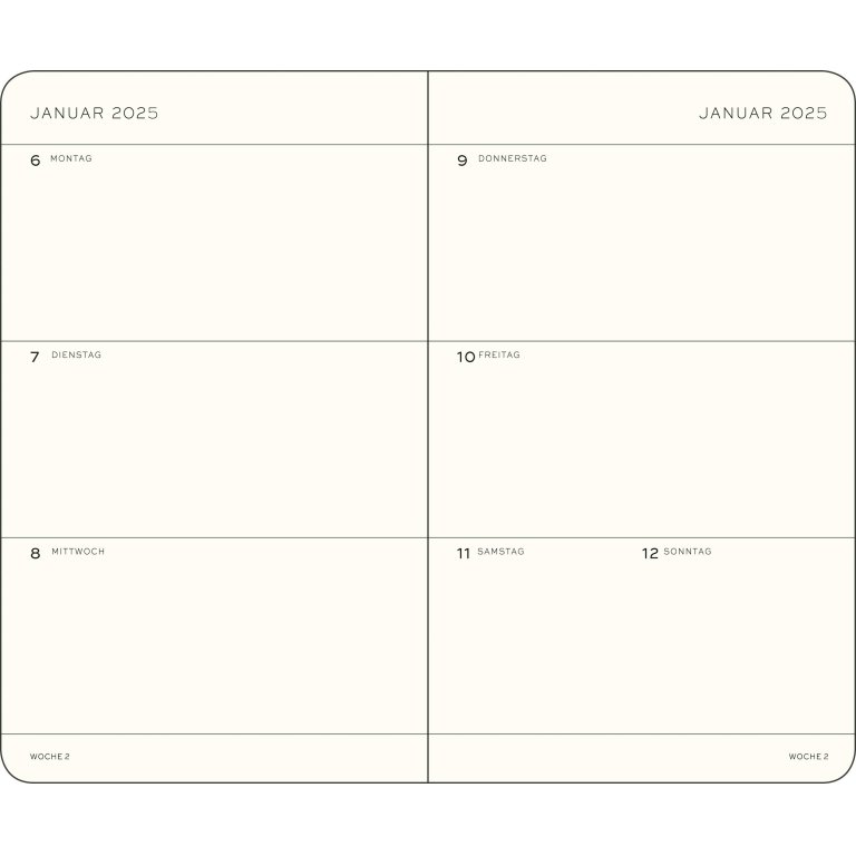 Leuchtturm Wochenkalender 12 Monate