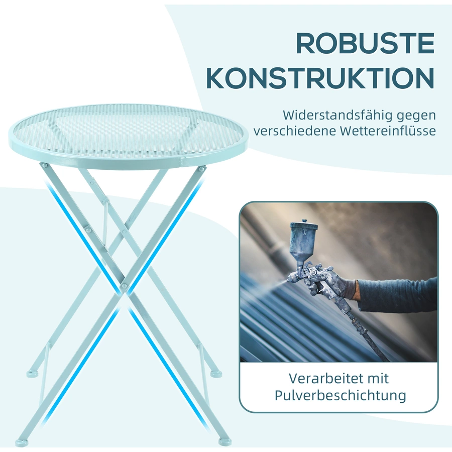 Outsunny Gartenmöbel-Set mit Klappbarkeitsfunktion blau