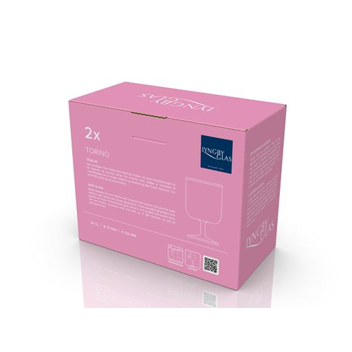 Lyngby Glas Torino 2-pak Vinglas, Pink/ Grøn, 30 cl