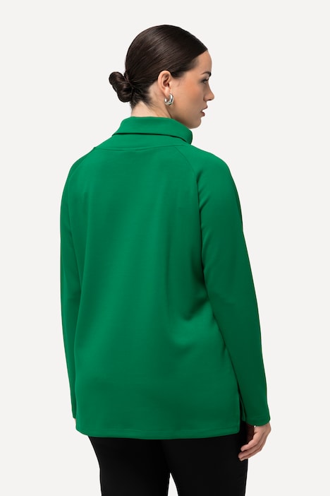 Sweatshirt, Modalmix, Stehkragen, Zipper, Langarm