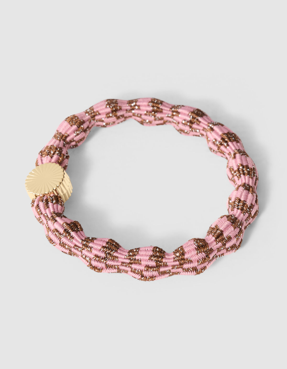 Wave Lurex Haarelastiek Roze