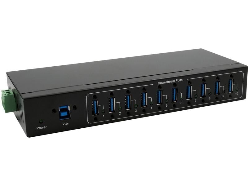 Exsys USB-Hub EX-11220HMVS 7-Port USB 3.0 HUB für Tisch, Wand- und DIN-Rail Montage