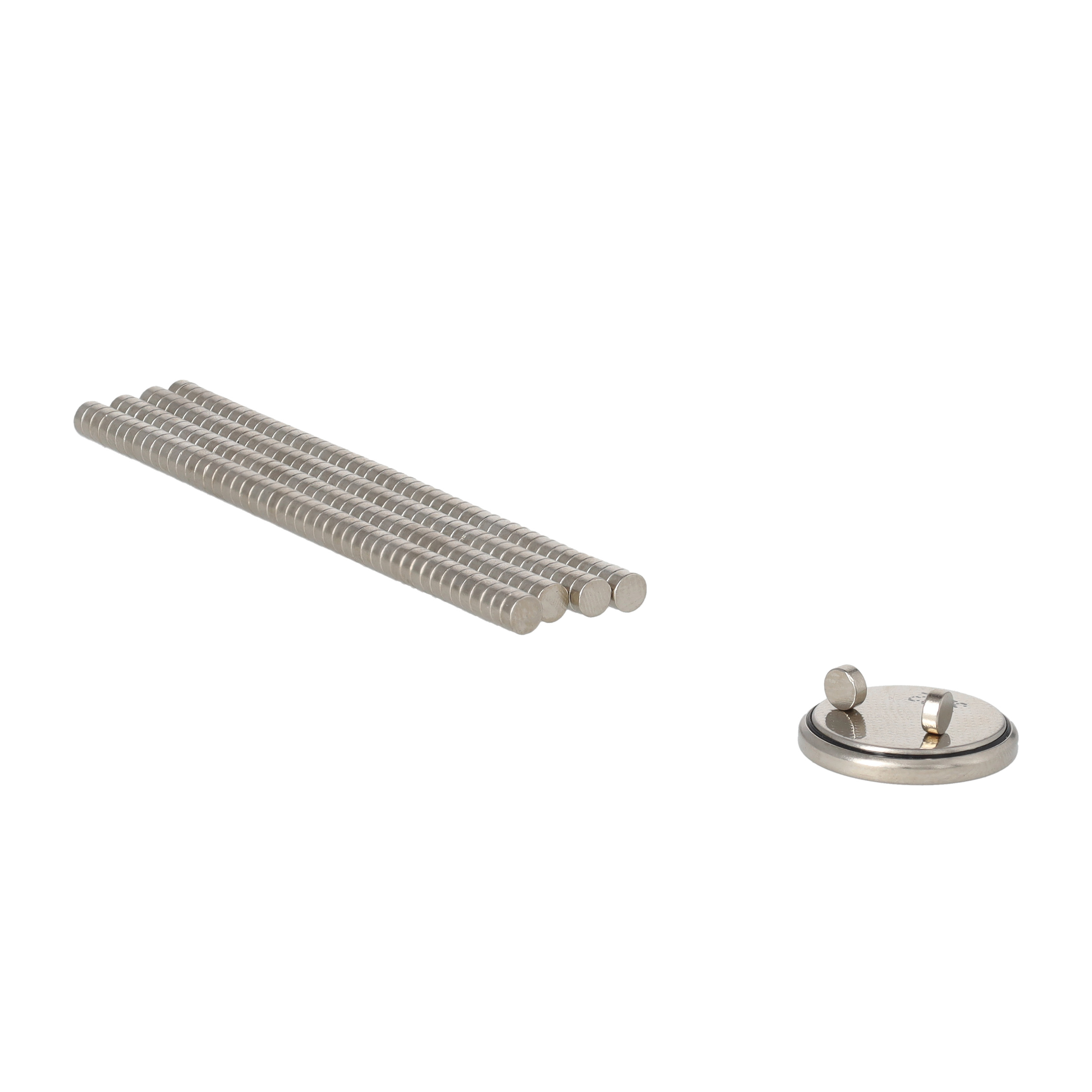 (200er Set) 4x1.5mm Extra Starke Magnete Neodym-Eisen-Bor Magnete - Silber